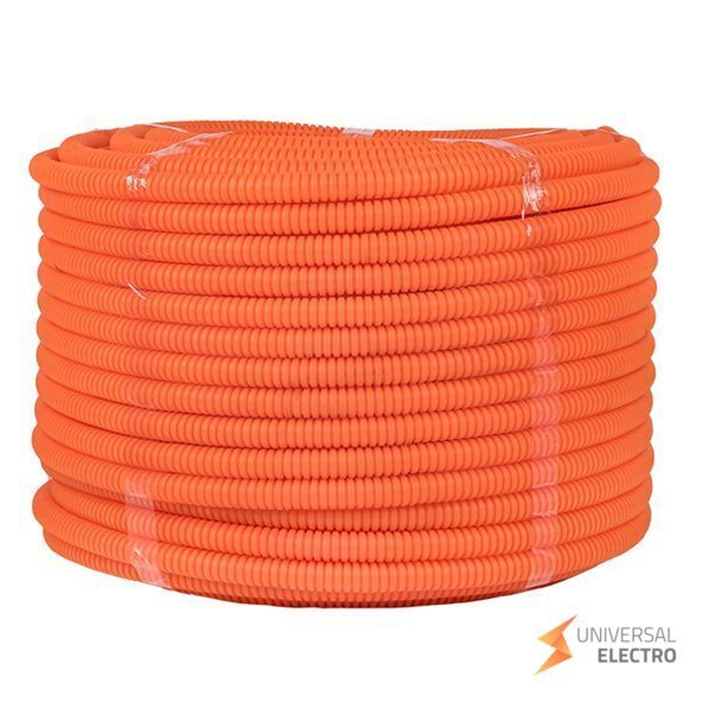 Труба гофр, ПНД с протяжкой d16 мм (100 м) оранжевая EKF-Plast