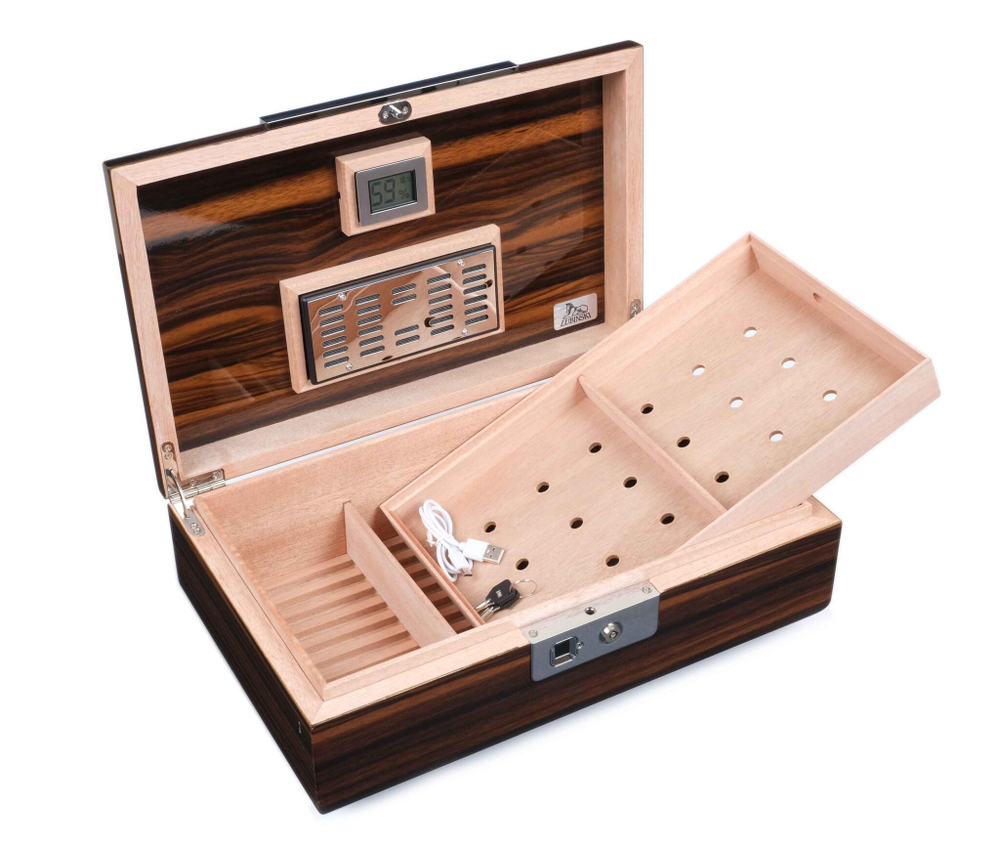 Хьюмидор Lubinski на 60 сигар с электронным замком, Эбеновое дерево, Q230
