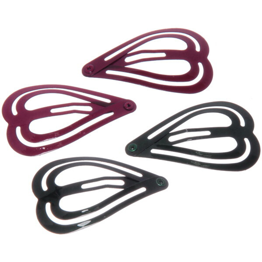 Зажимы для волос детские 12шт на блистере «Your Jewelry - Heart», микс 6 цветов, 4,5*3см