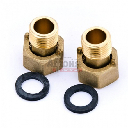 Комплект (2гайки+2патрубка) ДУ-15 для счётчиков воды