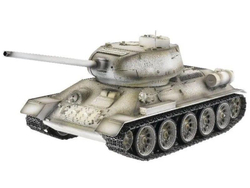 Радиоуправляемый танк Taigen T34-85 V3 2.4G с пневматической пушкой, зимний камуфляж, дымовые эффекты и высокая детализация