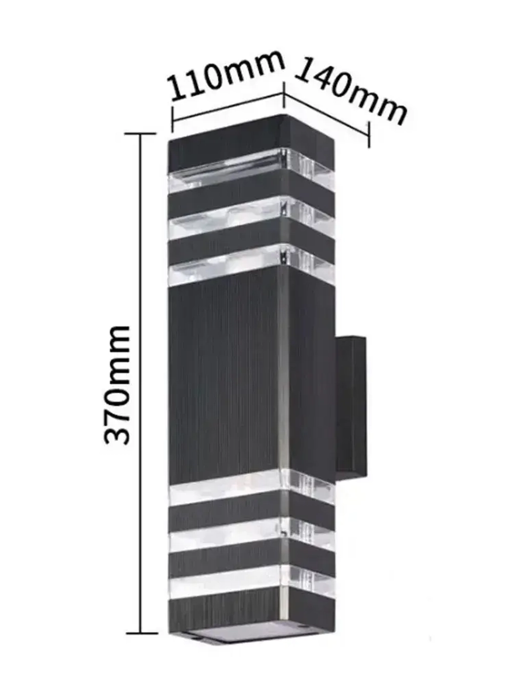 Cветильник уличный настенный,Уличный светильник E27 фасадный двусторонний фонарь на стену для подсветки здания и стен дома - черный