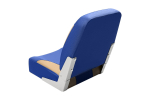 Кресло мягкое в лодку с поворотным механизмом синий/бежевый