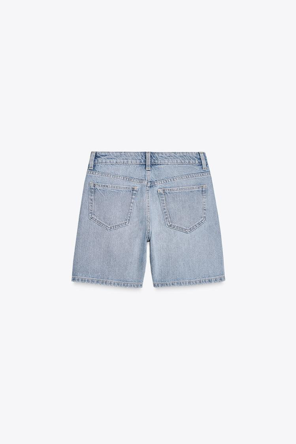 ZARA ДЖИНСОВЫЕ ШОРТЫ TRF СО СРЕДНЕЙ ПОСАДКОЙ, ГОЛУБОЙ