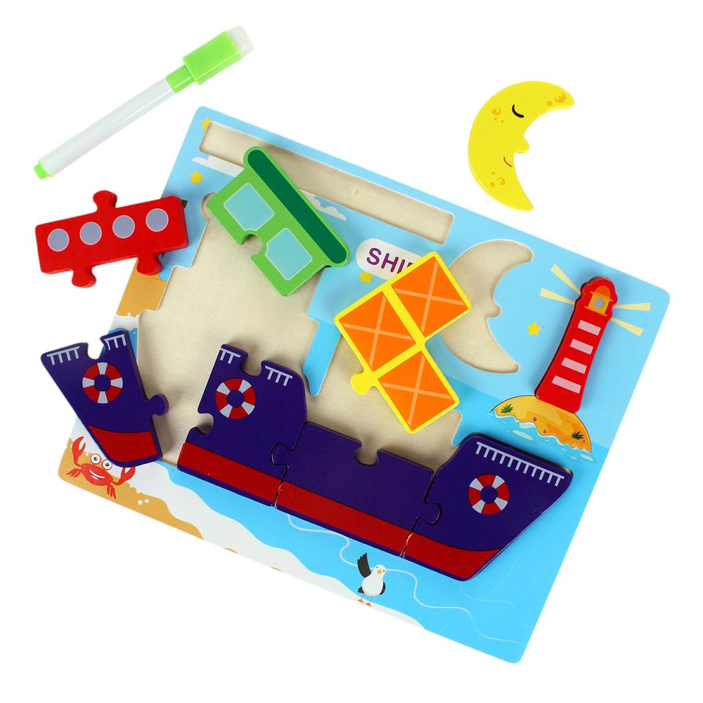 Развивающая игрушка деревянная Пазл, C-41809