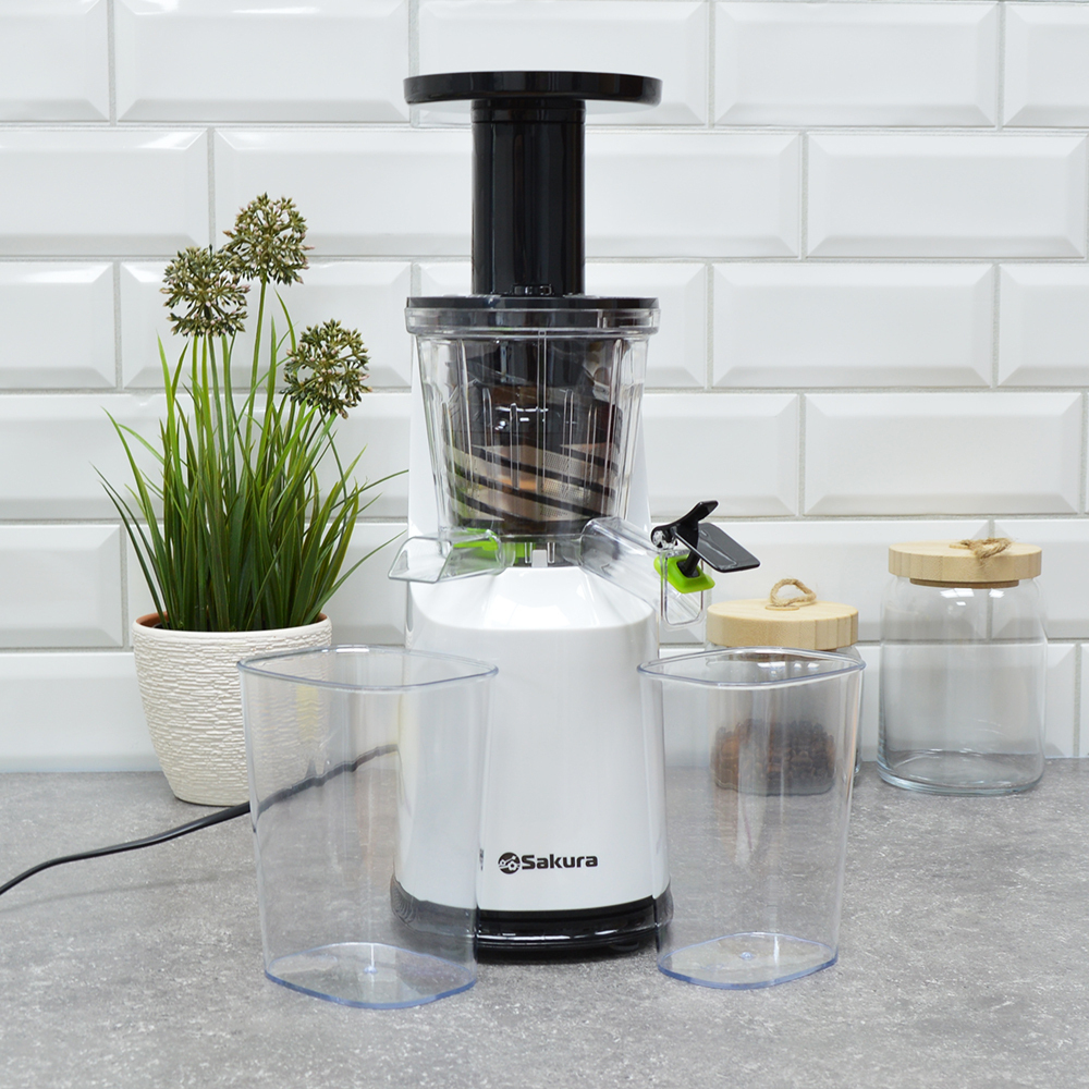 Соковыжималка шнековая 200Вт SA-6513WBK