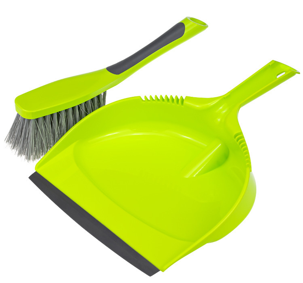 Щетка-сметка с совком ДУЭТ прорезиненная рукоятка М5176