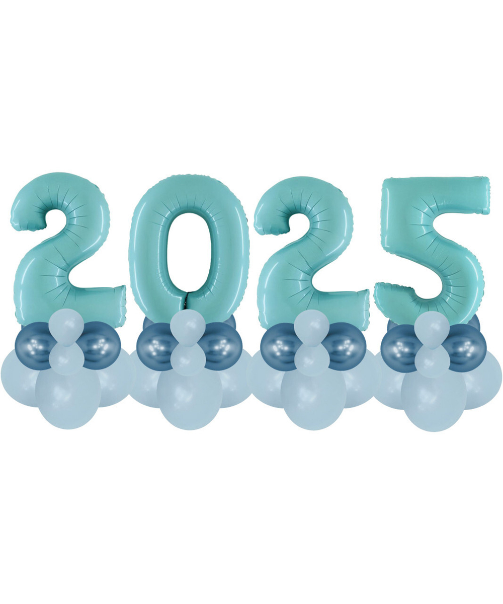 Стойки из цифр "2025 в нежно-голубом цвете" 102 см 4 шт