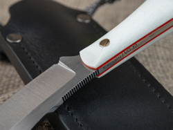 Нож для бушкрафта "Канадец", сталь VG-10/Elmax, рукоять G10 (белая)