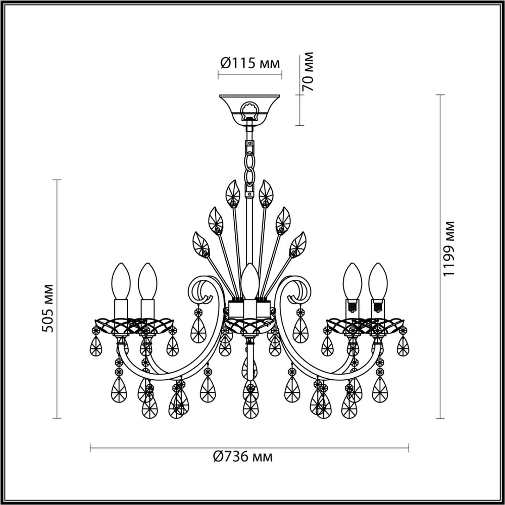 4977/8 ODL Люстра E14 8*40Вт 220В IP20 HALL