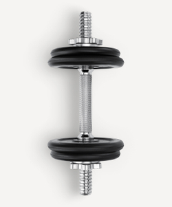 Гриф гантельный BB-107 d=25 мм, металлический, хромированный, 35 см