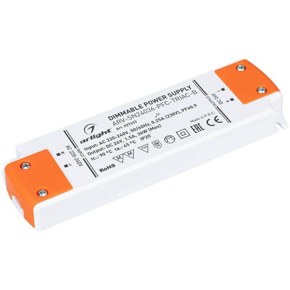 Блок питания Arlight ARV-SN24036-PFC-Triac-B 24V 36W IP20 1,5A 027633