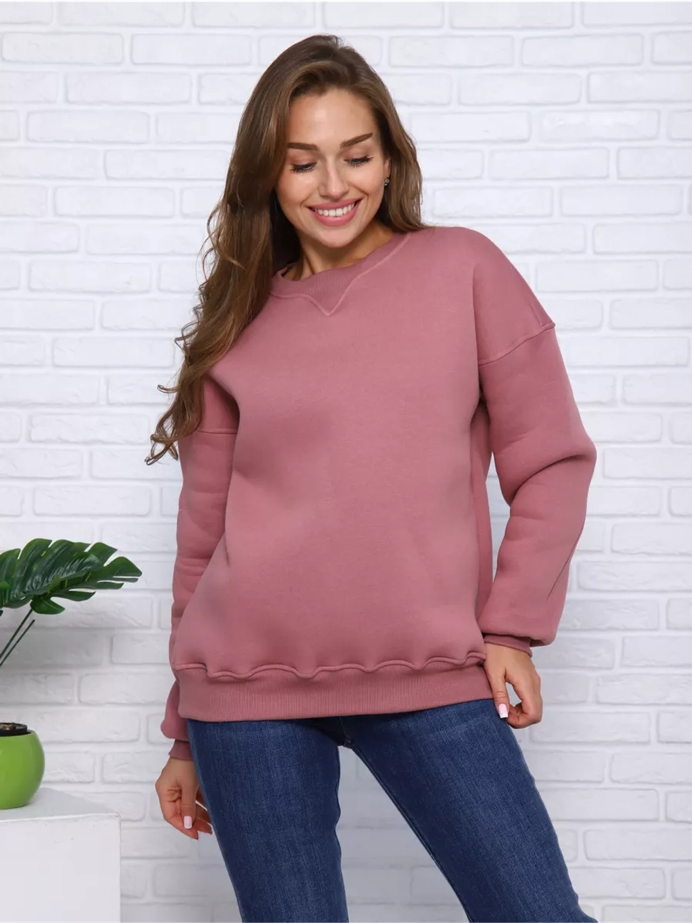 Свитшот утепленный оверсайз базовый