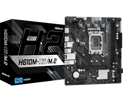 Материнская плата ASRock H610M-H2/M.2 LGA1700 2xDDR4 4xSATA 1xUM.2 2xHDMI mATX