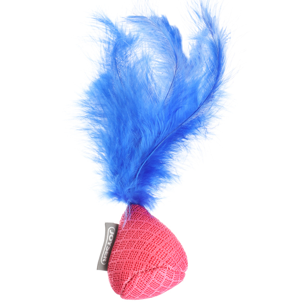 Игрушка для кошек JOYSER Cat Teaser Розовый конус с пером, 16 см