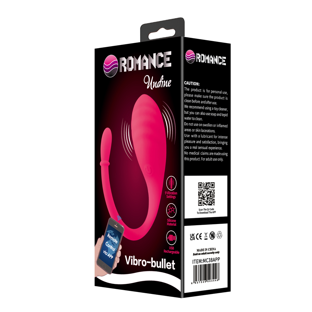 Виброяйцо с управлением через приложение из силикона Romance USB MC39APP