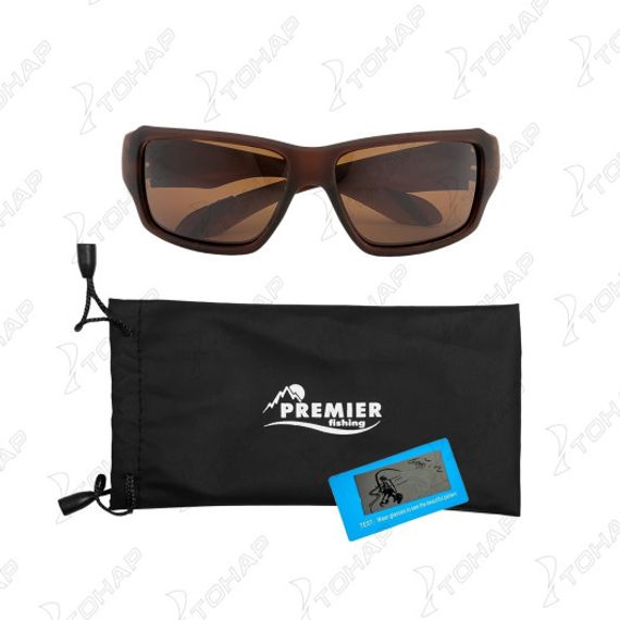 Очки PREMIER поляризационные в чехле (коричневый) PR-OP-1189-B