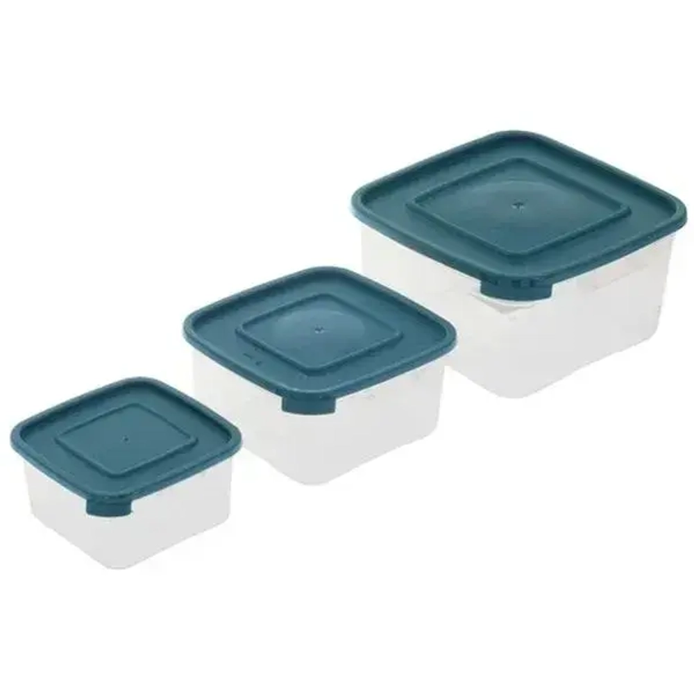 Набор контейнеров квадратных, 3шт (0,2л+0,46+1л), Хвоя (комплект 24 шт)