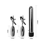 Набор из вибратора и вибростимуляторов для груди Turbo NippleClamps