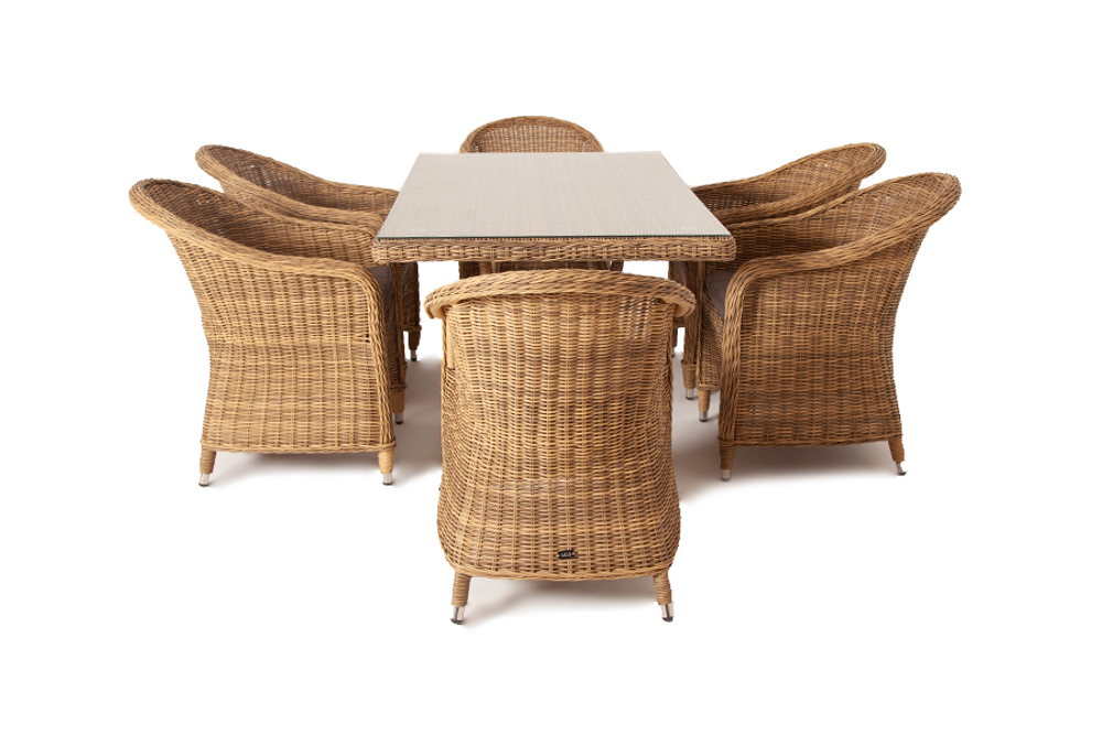 "Эспрессо" обеденная группа плетеная, цвет соломенный