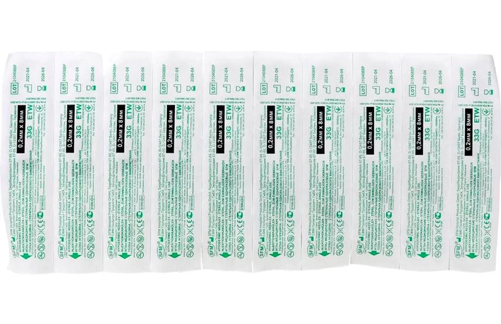 Игла для мезотерапии SFM ETW 33G 0,20 х 8 мм 50 шт