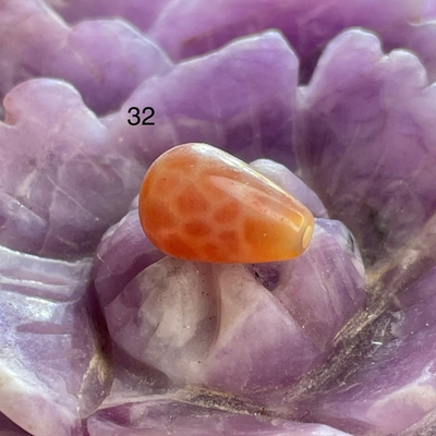 54625  Агат огненный Бусина капля 8*12мм