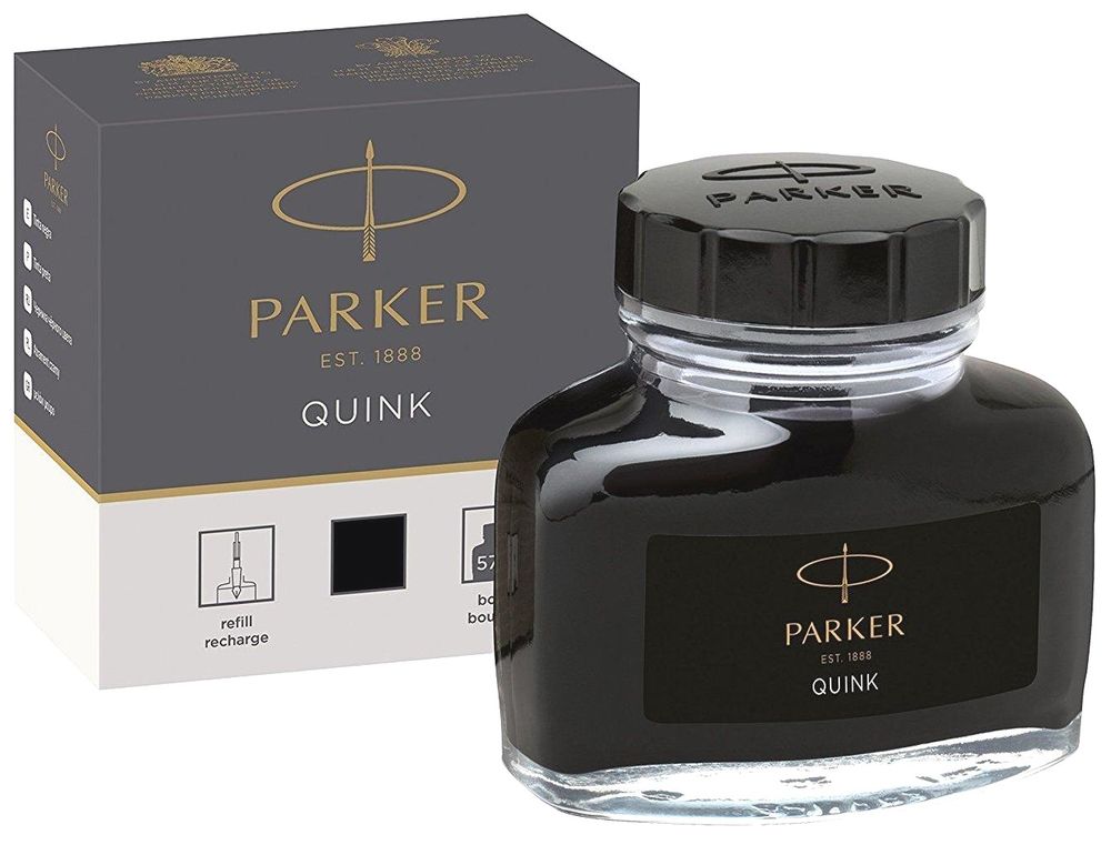 Флакон с черными чернилами для перьевых ручек Parker, Bottle Quink Z13