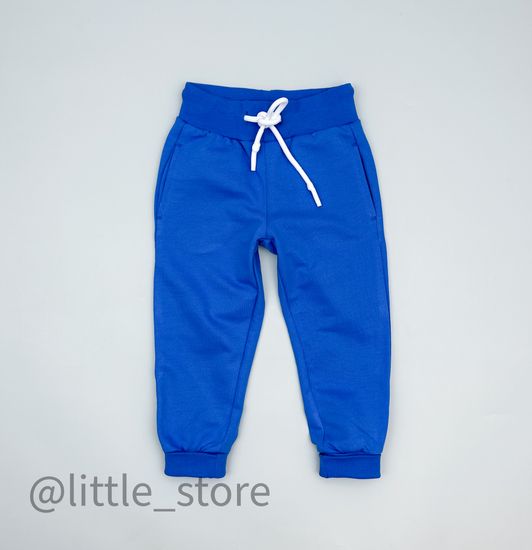 Брюки из футера "Космические брызги" ярко-голубой