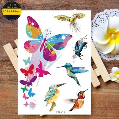 Временные татуировки для детей водостойкие с блёстками "Птицы"