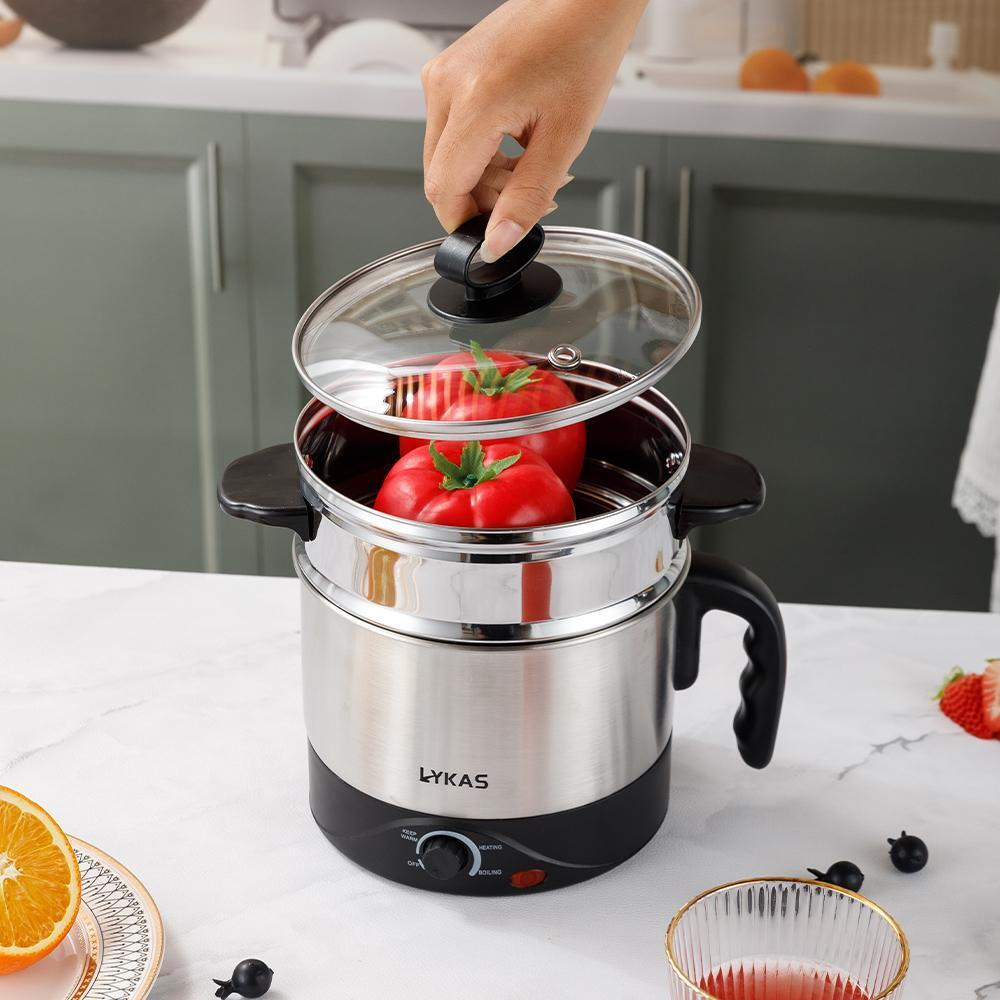 Набор: чайник электрический 1,8л, электрокастрюля 1,5л, серия LYKAS, металл