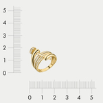 Кольцо женское из желтого золота 585 пробы с фианитами (арт. 910737)
