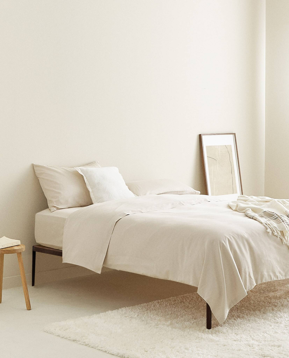 ZARA HOME (300 НИТЕЙ)  ПРОСТЫНЯ ИЗ ХЛОПКА, БЕЖЕВЫЙ