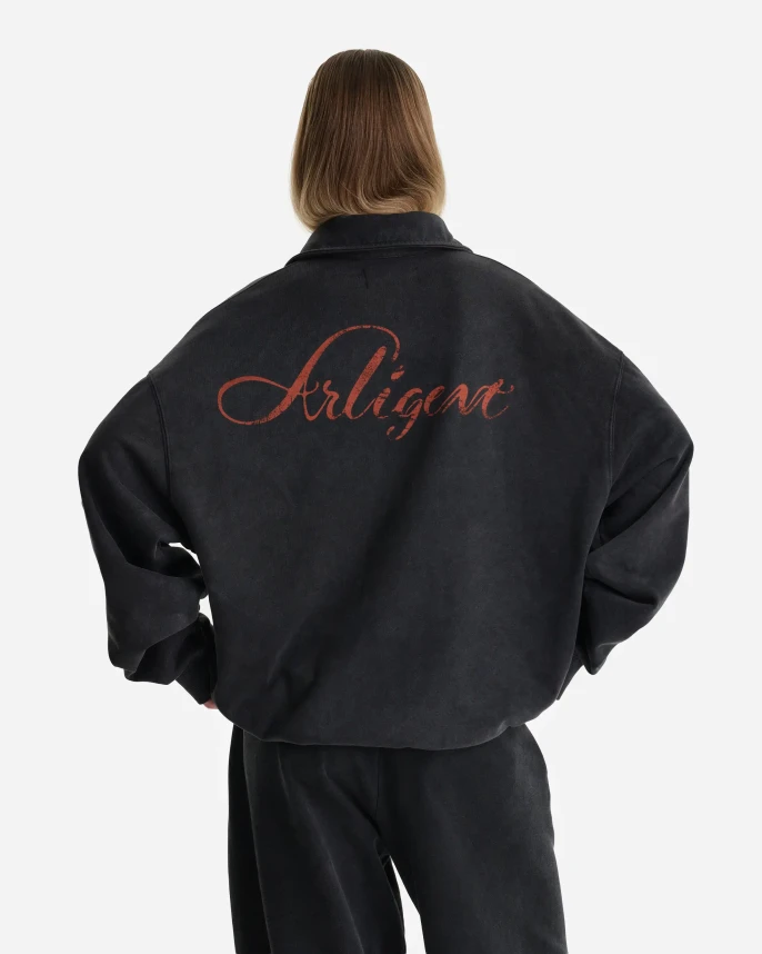 Свитшот с воротником поло