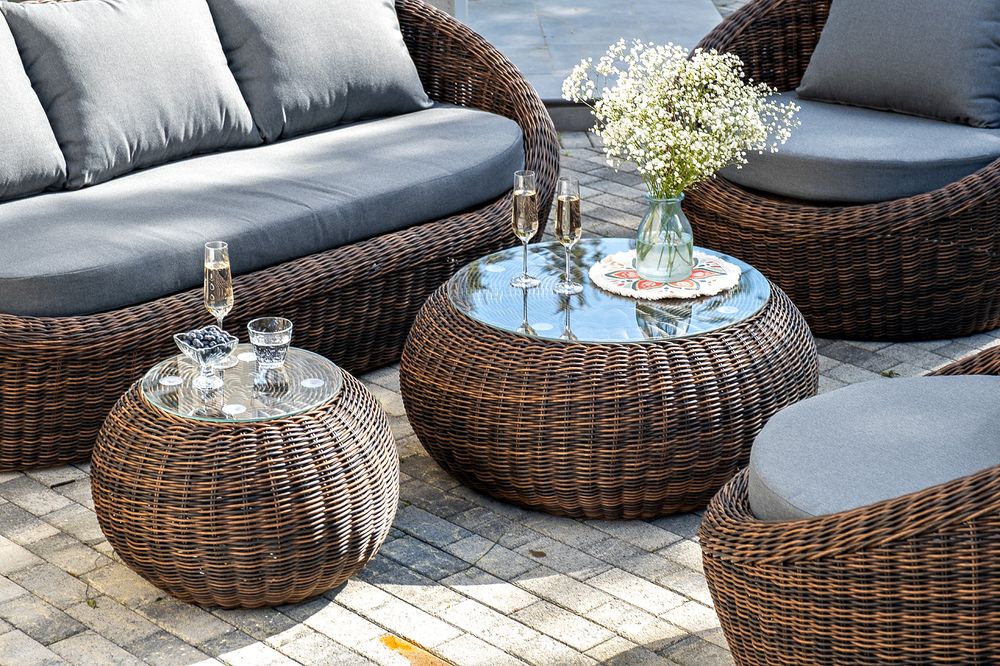 "Барселона" лаунж-зона из искусственного ротанга, цвет коричневый