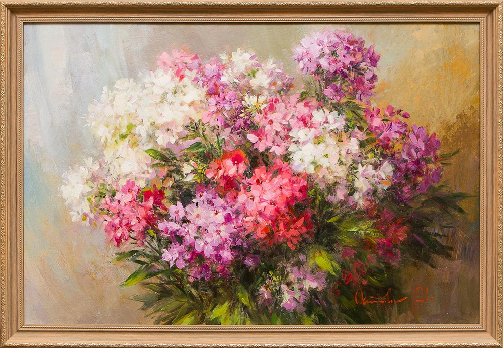 Картина маслом "Флоксы" Осипова