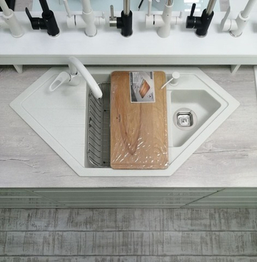 Мойка TOLERO R-114 белый №923С, смеситель SKS2 белый