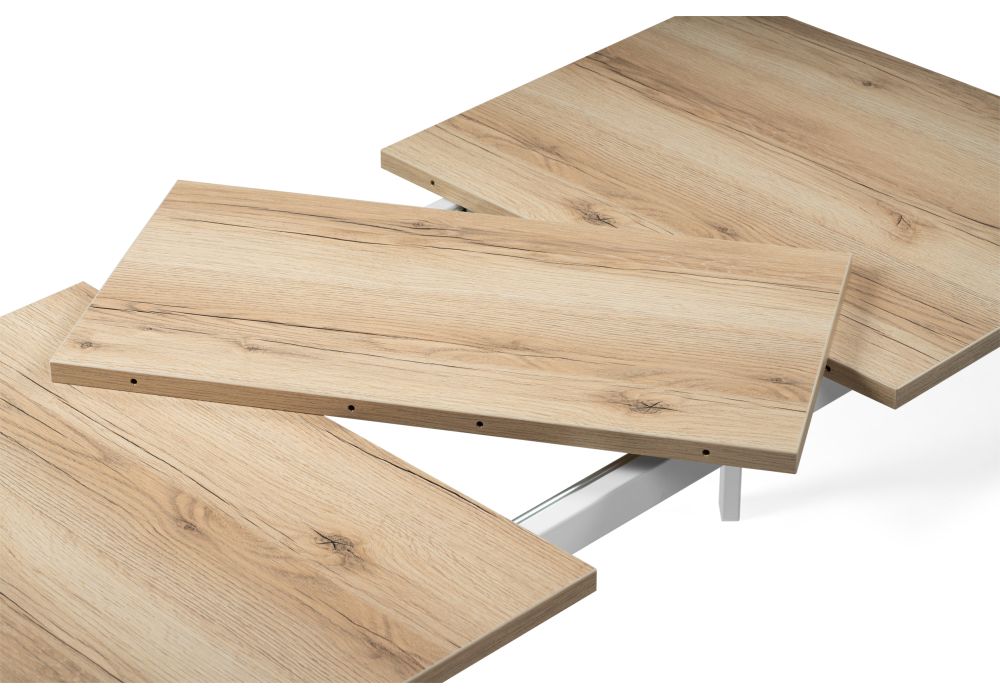 Стол раскладной Колон Лофт 120(160)х75х75 25 мм дуб делано светлый / матовый белый