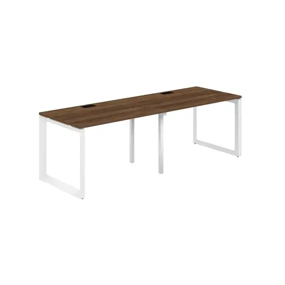 PR.223.DM.O59.WH / Рабочая станция s-b-s 2400х800х750 / профиль: 59х59 белый; столешница: дуб модена