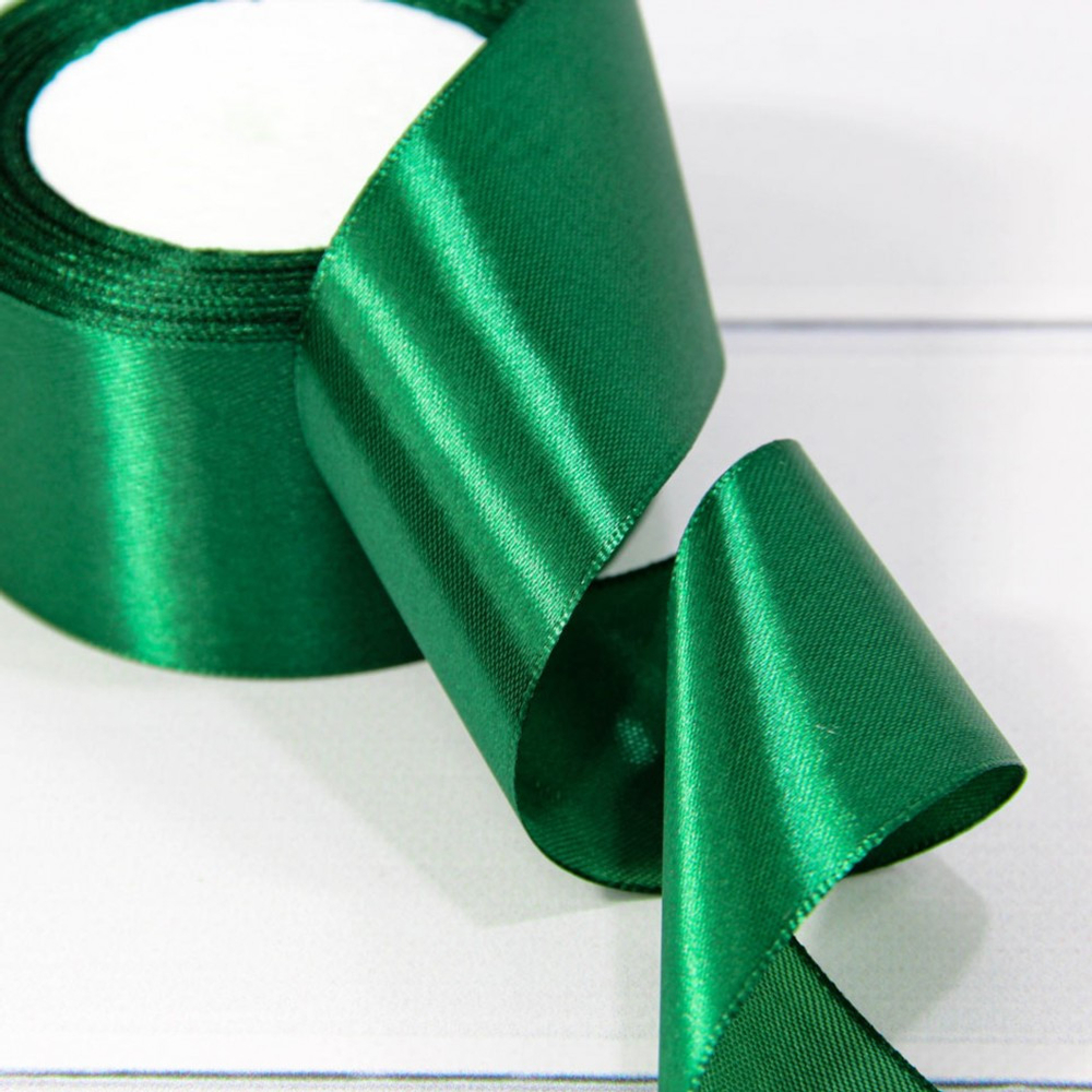 Лента Атласная 5см х 28м Сатин (Зеленый)