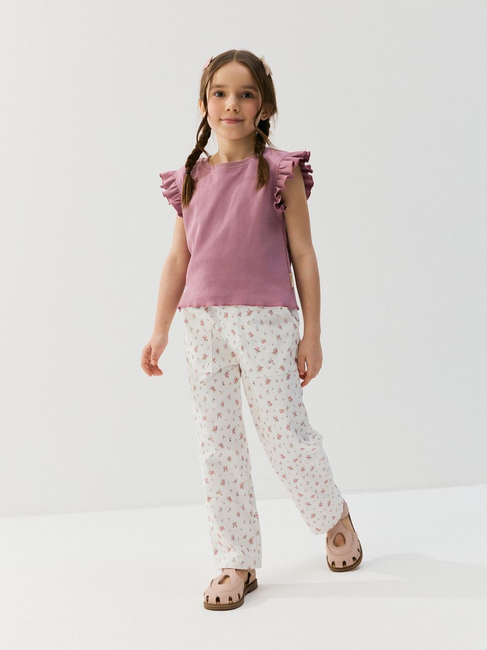 Футболка укороченная из кашкорсе "Орхидея"