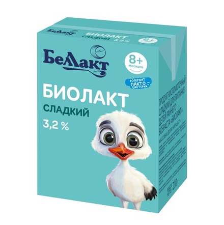 Продукт кисломолочный детский сладкий "Биолакт" 3,2% 210мл Беллакт