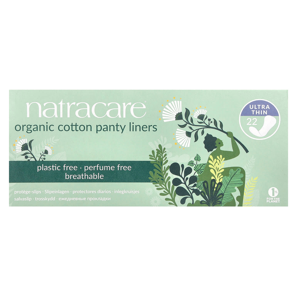 Natracare, ультратонкие ежедневные прокладки, органический хлопок, 22 шт.