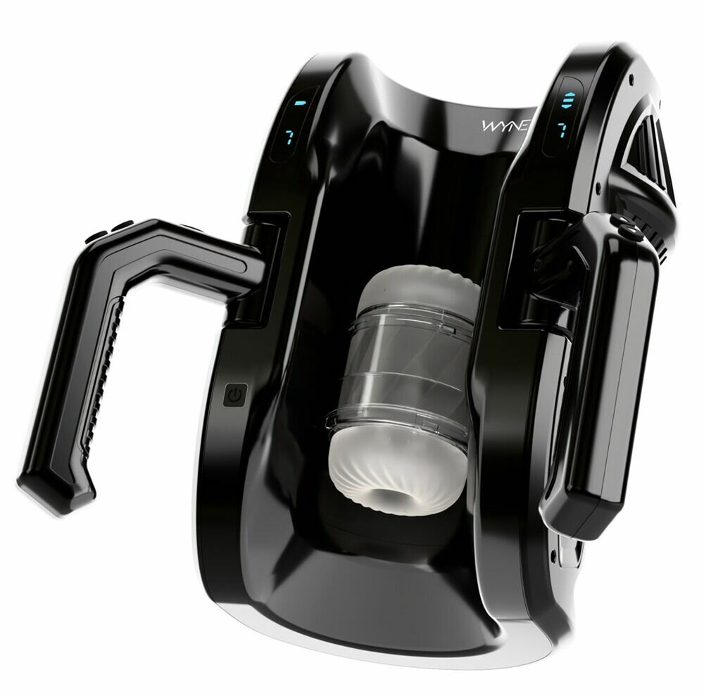 Мощный мастурбатор WYNE Masturbator 10 (Цвет: черный с белым)