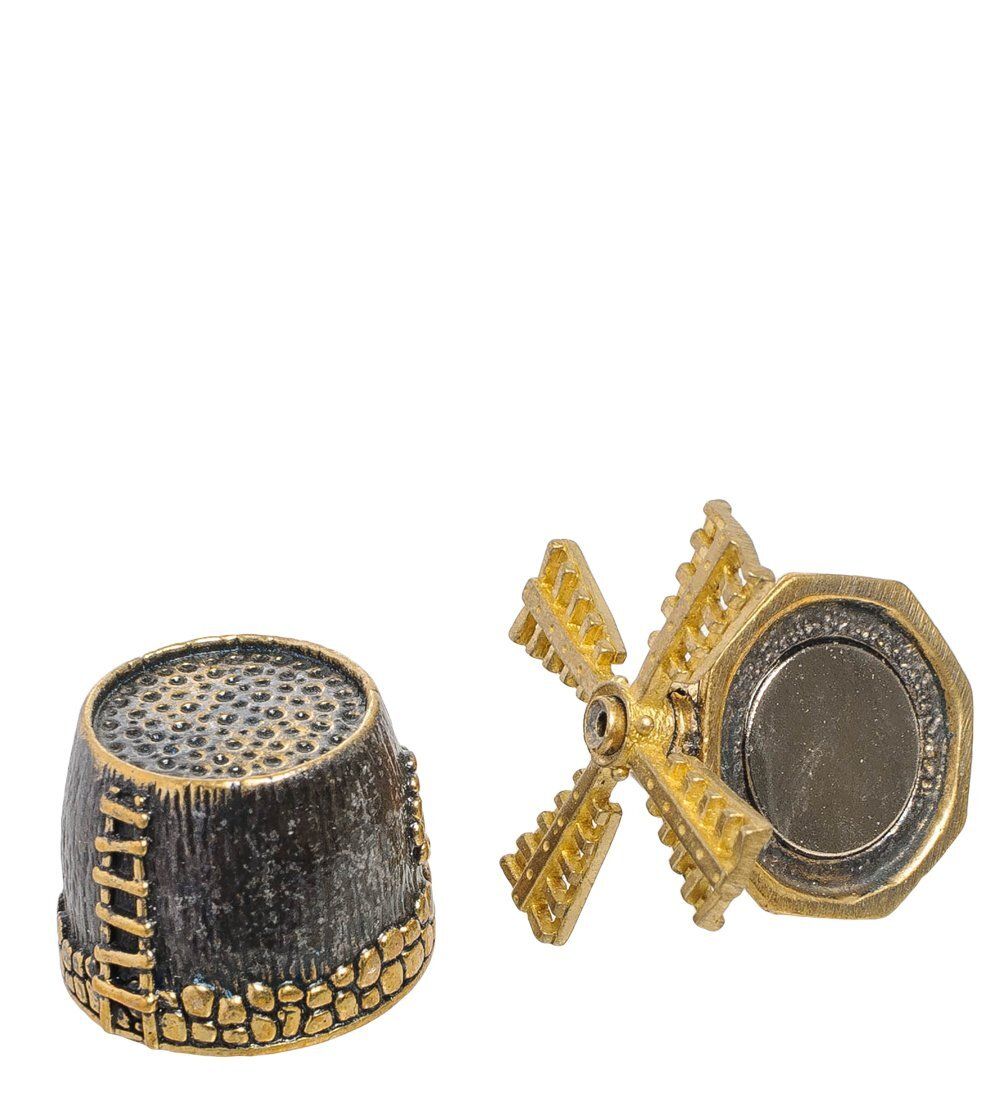 AM-2020 Наперсток «Мельница» (латунь, янтарь)