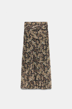 ZARA ДЛИННАЯ ЮБКА С ПРИНТОМ «ПЕЙСЛИ» — ZW COLLECTION, РАЗНОЦВЕТНЫЙ