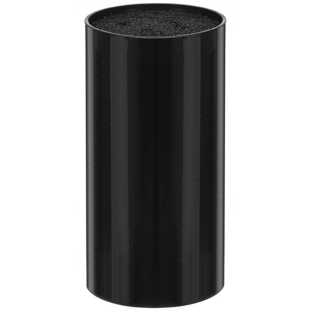 Подставка для ножей, пластик, цилиндрическая, 11х11х22 см, черный глянец, Y4-2757