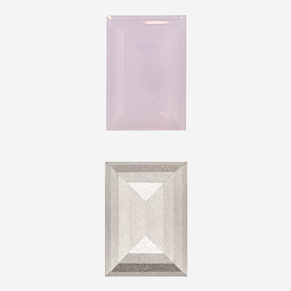 Кристалл Прямоугольник (Step Cut Fancy Stone), оттенок "Розовый Опал"/"Rose Water Opal", 14*10мм