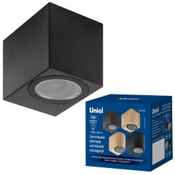 UUL-P41A 6W-GU10 IP65 BLACK Светильник уличный. под лампу GU10. Архитектурный накладной. Корпус черный. TM Uniel