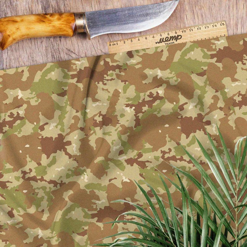 Ткань атлас пустынный милитари