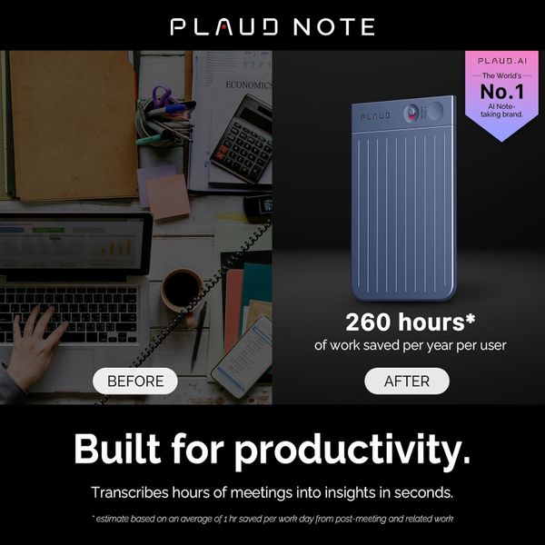 Цифровой диктофон Plaud Note с поддержкой ChatGPT, Синий | Navy Blue